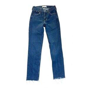 Abercrombie & Fitch Women’s Size 24 Mid Rise Straight Leg Jeans – Dark Blue